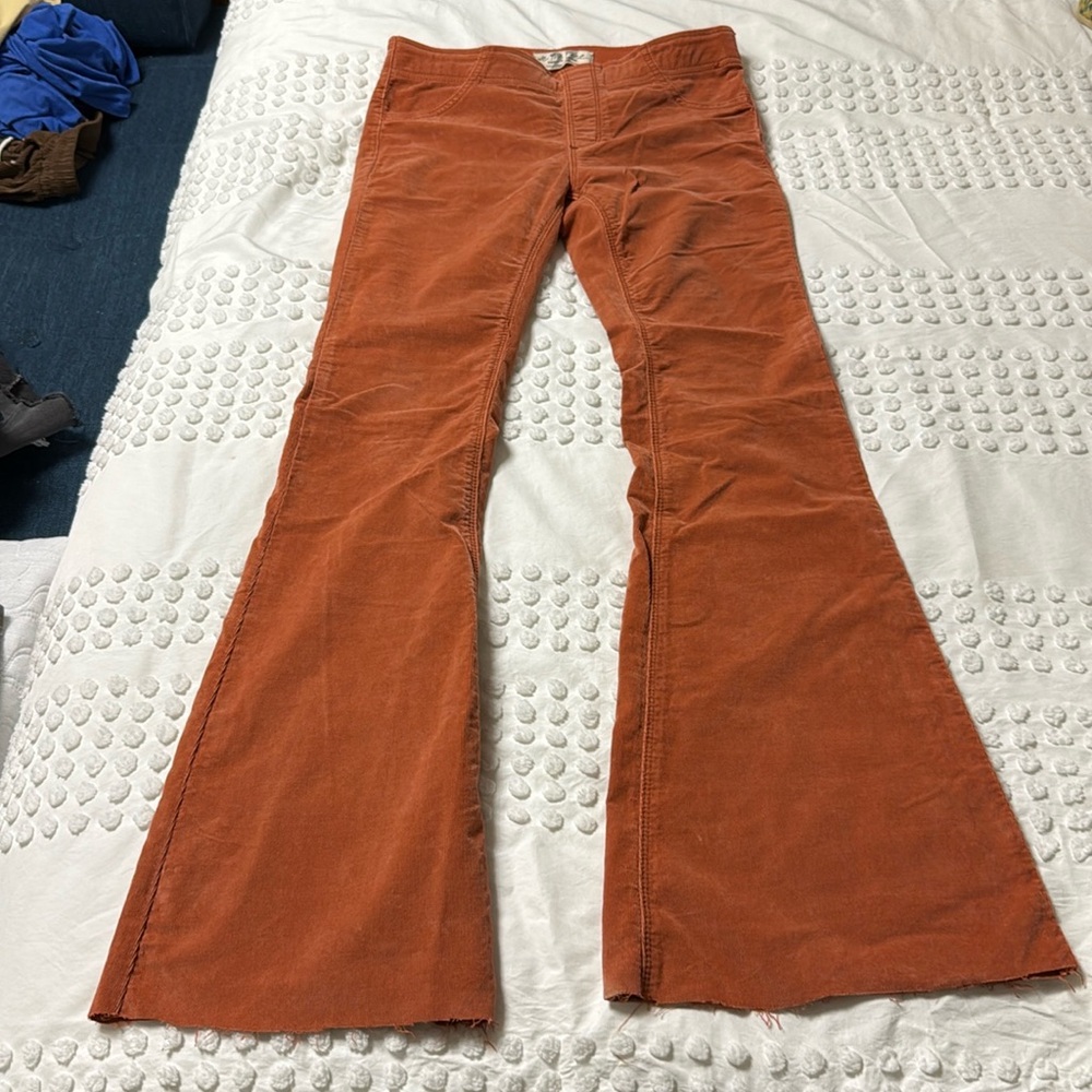 Free People orange pants very very, very tiny corduroy